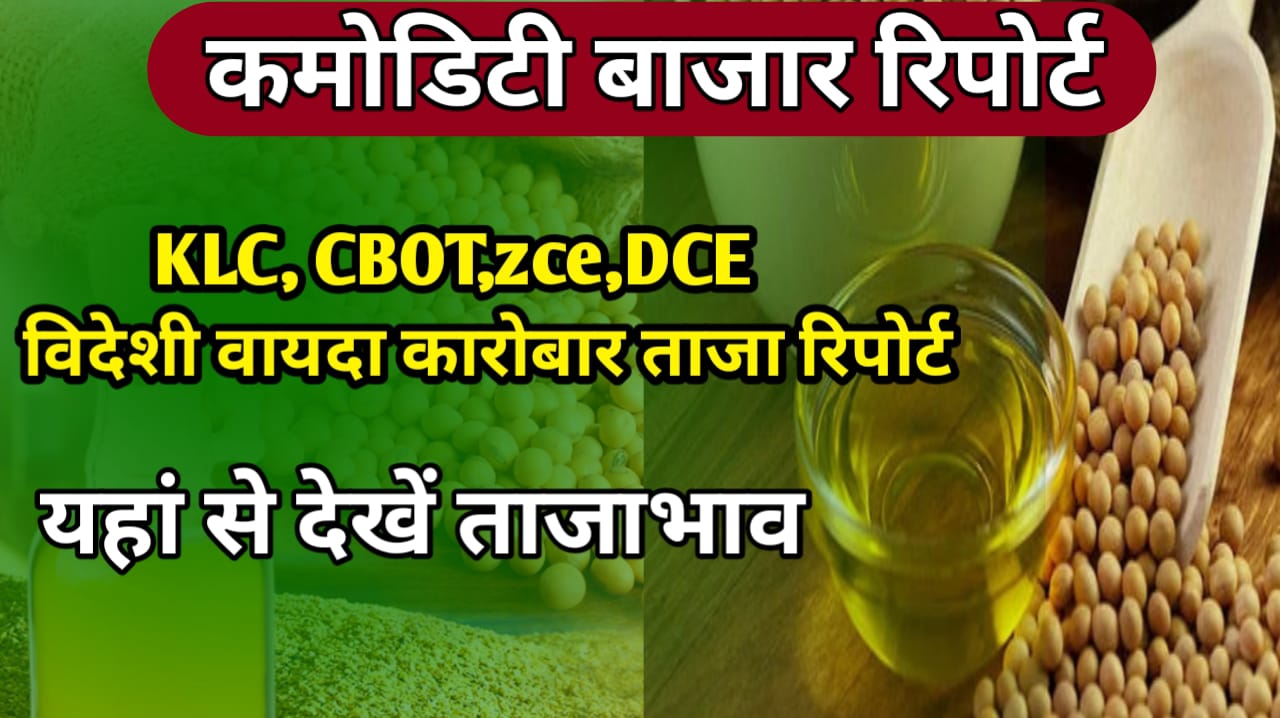 CBOT DCE AND ZCE Market update  शिकागो बोर्ड ऑफ ट्रेड (CBOT) और चीन के डेलियन कॉमोडिटी एक्सचेंज (DCE) में सोया ऑयल, सोया मील, और सोया सीड की कीमतें घट-बढ़ रही हैं।